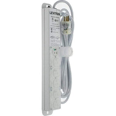 Leviton - 6 Outlets, 125 VAC15 Amps, 15' Cord, Surge Power Outlet Strip - Wall/Surface Mount, 5-20 NEMA Configuration, 1-1/4' Strip, UL 60601-1 - Caliber Tooling