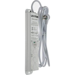 Leviton - 4 Outlets, 125 VAC15 Amps, 15' Cord, Surge Power Outlet Strip - Wall/Surface Mount, 5-20 NEMA Configuration, 1' Strip, UL 60601-1 - Caliber Tooling