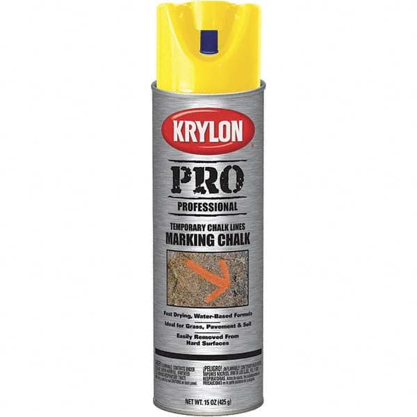 Krylon - 15 fl oz Yellow Marking Chalk - Solvent Base Formula - Caliber Tooling