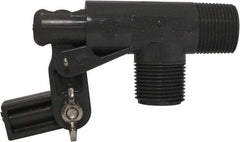 Control Devices - 3/4" Pipe, PVC, Angle Pattern-Single Seat, Mechanical Float Valve - 100 psi, MNPT End Connections - Caliber Tooling