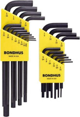 Bondhus - 22 Piece L-Key Hex Key Set - Hex Range 0.05 to 5/16", Protanium High Torque Steel - Caliber Tooling