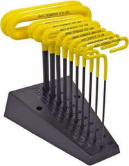 Bondhus - 10 Piece T-Handle Cushion Grip Hex Key Set - Hex Range 3/32 to 3/8", Protanium High Torque Steel - Caliber Tooling