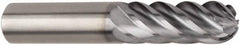 Kennametal - 3/4" Diam, 1-1/2" LOC, 6 Flute Solid Carbide Ball End Mill - AlTiN Finish, Single End, 4" OAL, 3/4" Shank Diam, Spiral Flute - Caliber Tooling