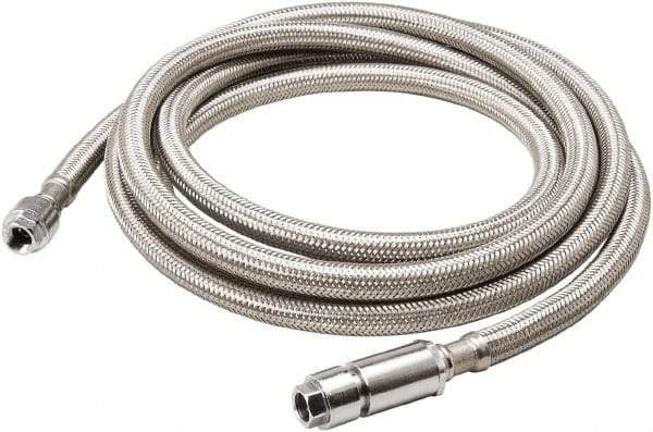 B&K Mueller - 1/4" Compression Inlet, 1/4" Compression Outlet, Stainless Steel Icemaker Connector - Use with Ice Makers - Caliber Tooling