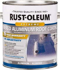 Rust-Oleum - 1 Gal Can Aluminum Fibered Aluminum Roof Coating - 50 Sq Ft/Gal Coverage, 397 g/L VOC Content, Mildew Resistant, Long Term Durability & Weather Resistance - Caliber Tooling