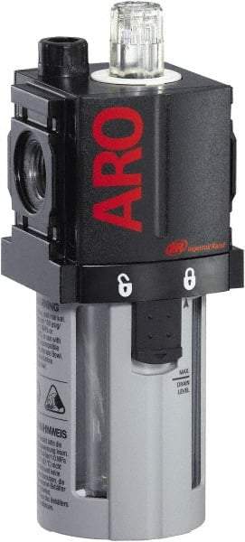 ARO/Ingersoll-Rand - 1/4" NPT, 150 Max psi Compact Modular Lubricator - Polycarbonate Bowl, Aluminum Body, 51 CFM, 125°F Max Temp, 2.2 Long x 2.24" Wide x 5.98" High - Caliber Tooling