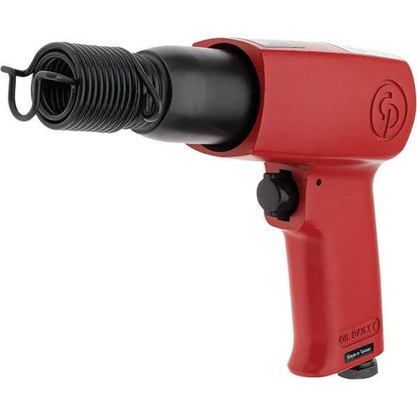 Chicago Pneumatic - 3,000 BPM, 2.6 Inch Long Stroke, Pneumatic Chipping Hammer - 25 CFM Air Consumption, 1/4 NPT Inlet - Caliber Tooling