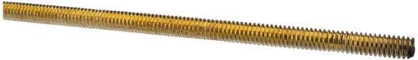 Value Collection - 1/4-20 UNC (Coarse), 6' Long, Alloy Steel Threaded Rod - Yellow Zinc-Plated Finish, Right Hand Thread - Caliber Tooling