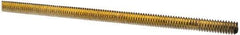 Value Collection - 1/4-20 UNC (Coarse), 6' Long, Alloy Steel Threaded Rod - Yellow Zinc-Plated Finish, Right Hand Thread - Caliber Tooling