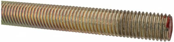 Value Collection - 3/4-10 UNC (Coarse), 6' Long, Alloy Steel Threaded Rod - Yellow Zinc-Plated Finish, Right Hand Thread - Caliber Tooling