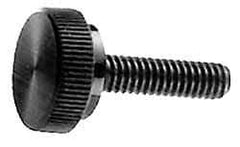 Made in USA - #8-32 Knurled Shoulder Steel Thumb Screw - 1" OAL, 1/2" Head Diam - Caliber Tooling