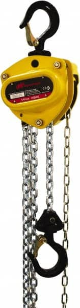 Ingersoll-Rand - 550 Lb Lifting Capacity, 10' Lift Height, Hand Hoist - Made from Chain, 23' Overhaul to Lift 1', 1 Chain - Caliber Tooling