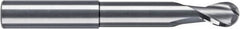 RobbJack - 1" Diam, 1" LOC, 2 Flute Solid Carbide Ball End Mill - Diamond-Like Carbon (DLC) Finish, Single End, 6" OAL, 1" Shank Diam, Spiral Flute - Caliber Tooling