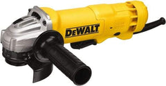 DeWALT - 4-1/2" Wheel Diam, 11,000 RPM, Corded Angle & Disc Grinder - 5/8-11 Spindle, 120 Volts, 11 Amps - Caliber Tooling