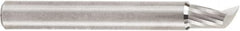 Amana Tool - 1/4" Cutting Diam x 3/8" Length of Cut, 1 Flute, Upcut Spiral Router Bit - Uncoated, Right Hand Cut, Solid Carbide, 2" OAL x 1/4" Shank Diam, 20° Helix Angle - Caliber Tooling