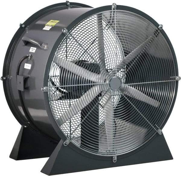 Americraft - 36" Blade, 3 hp, 18,500 CFM, Low Floor Stand Industrial Circulation Fan - Floor Stand, 230/460 Volts, 1 Speed - Caliber Tooling