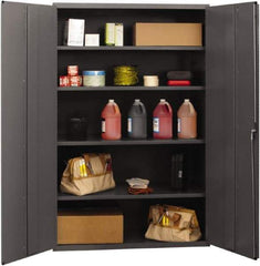 Durham - 4 Shelf Locking Storage Cabinet - Steel, 48" Wide x 24" Deep x 72" High, Gray - Caliber Tooling