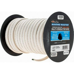 EastPenn - 14 AWG, 3 Strand, 100' OAL, Tinned Copper Hook Up Wire - White Thermoplastic Jacket - Caliber Tooling