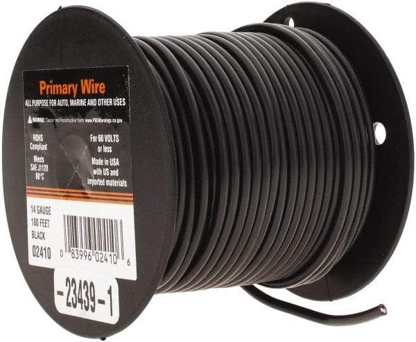 EastPenn - 14 AWG Automotive Plastic Insulated, Single Conductor Wire - 100' Long, Black - Caliber Tooling