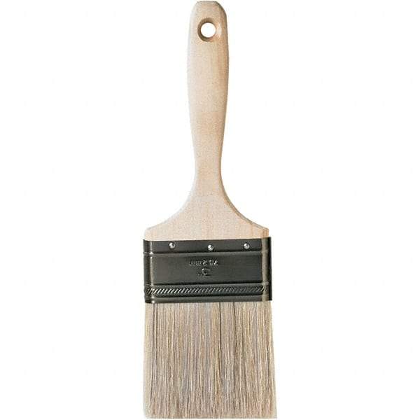 Krylon - 11/16" Flat White China Bristle Wall Brush - 3" Bristle Length, 3" Wood Beavertail Handle - Caliber Tooling