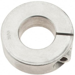 Import - 13/16" Bore, Stainless Steel, One Piece One Piece Split Shaft Collar - 1-5/8" Outside Diam, 1/2" Wide - Caliber Tooling