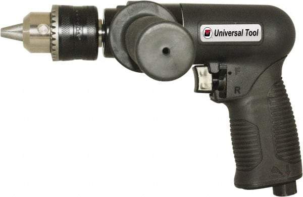 Florida Pneumatic - 1/2" Reversible Keyed Chuck - Pistol Grip Handle, 450 RPM, 4 CFM, 0.75 hp, 90 psi - Caliber Tooling