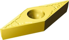 Sandvik Coromant - VBMT332 KM Grade 3005 Carbide Turning Insert - TiCN/Al2O3/TiN Finish, 35° Diamond, 3/8" Inscr Circle, 3/16" Thick, 1/32" Corner Radius - Caliber Tooling