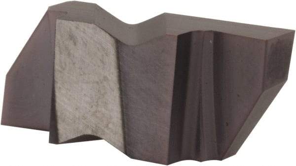 Tool-Flo - 0.375FLG CB Grade AC3, 0.078" Cutting Width Carbide Grooving Insert - 0.12" Max Depth of Cut, Right Hand, .005 to .010" Corner Radius, AlTiN Finish - Caliber Tooling