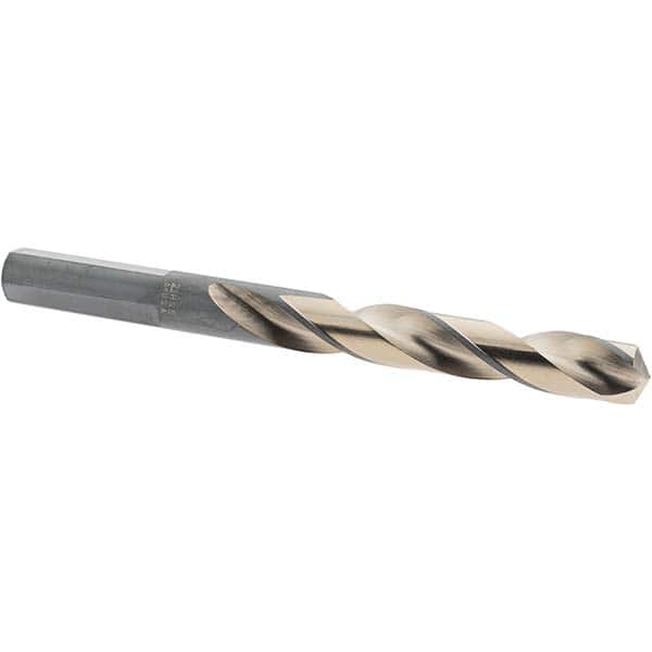 Made in USA - 25/64" High Speed Steel, 135° Point, Round with Flats Shank Maintenance Drill Bit - Caliber Tooling