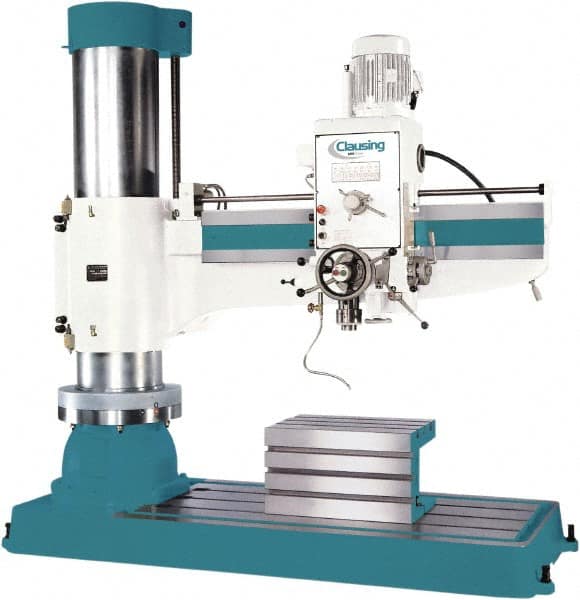 Clausing - 78.7" Swing, Geared Head Radial Arm Drill Press - 12 Speed, 7-1/2 hp, Three Phase - Caliber Tooling