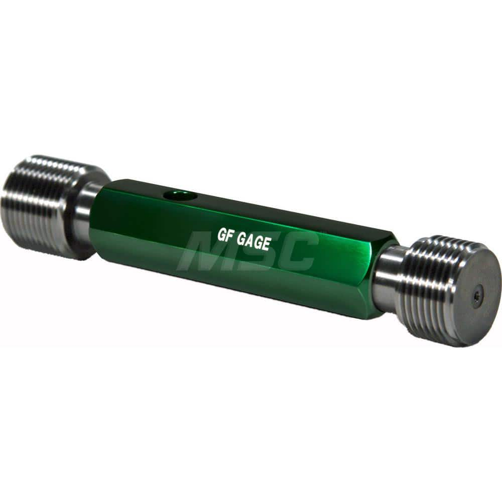 Plug Thread Gage: 1-3/16-12 Thread, 2B Class, Double End, Go & No Go Handle Included