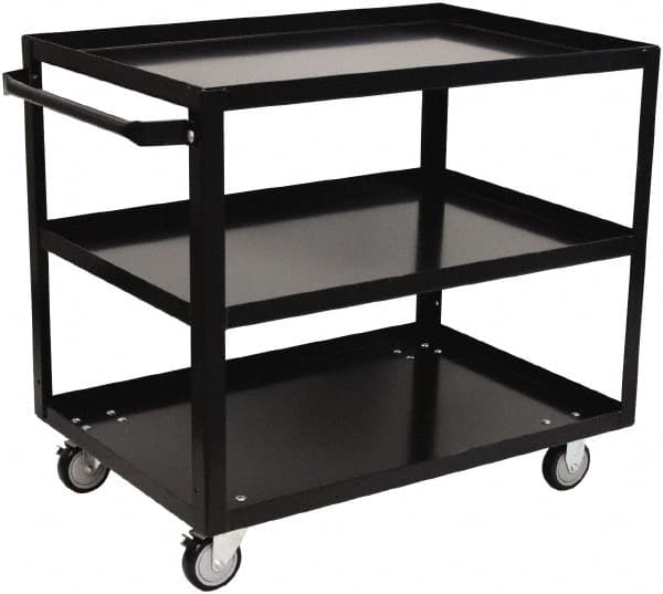 Jamco - 800 Lb Capacity, 24" Wide x 48" Long x 33" High Shelf Cart - 3 Shelf, Steel, 2 Rigid/2 Swivel Casters - Caliber Tooling