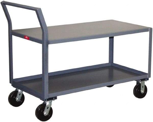 Jamco - 2,400 Lb Capacity, 24" Wide x 36" Long x 28" High Standard Utility Cart - 2 Shelf, Steel, Phenolic Casters - Caliber Tooling