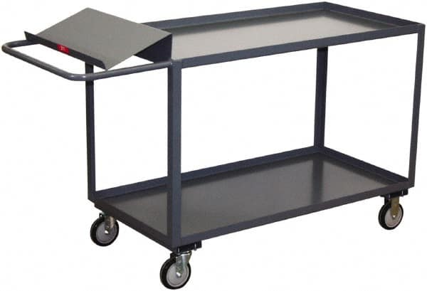 Jamco - 1,200 Lb Capacity, 30" Wide x 36" Long x 35" High Order Picking Cart - 2 Shelf, Steel, 2 Rigid/2 Swivel Casters - Caliber Tooling