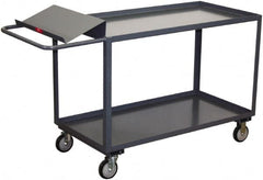 Jamco - 1,200 Lb Capacity, 24" Wide x 30" Long x 35" High Order Picking Cart - 2 Shelf, Steel, 2 Rigid/2 Swivel Casters - Caliber Tooling