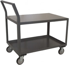 Jamco - 1,200 Lb Capacity, 18" Wide x 36" Long x 27" High Shelf Cart - 2 Shelf, Steel, 2 Rigid/2 Swivel Casters - Caliber Tooling