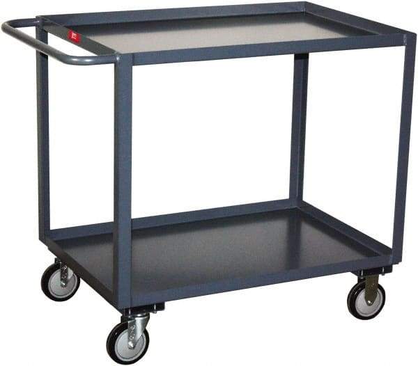 Jamco - 1,000 Lb Capacity, 24" Wide x 30" Long x 35" High Standard Utility Cart - 2 Shelf, Steel, Rubber Casters - Caliber Tooling