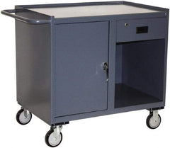 Jamco - 1,200 Lb Capacity, 2 Shelf, 1 Drawer, 2 Tray, 1 Door Mobile Workstation - 36" Wide x 24" Deep x 36" High, Steel, Gray - Caliber Tooling