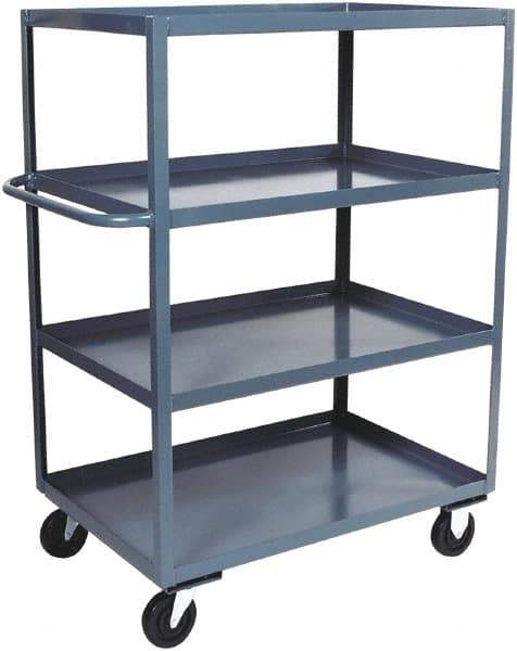 Jamco - 3,000 Lb Capacity, 4 Shelf, Steel Stock Truck - 72" Long x 36" Wide x 60" High, 6" Diam Phenolic Wheels - Caliber Tooling