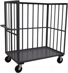 Jamco - 2,000 Lb Capacity, 1 Shelf, 3-Sided Steel Truck - 36" Long x 72" Wide x 57" High, 6" Diam Phenolic Wheels - Caliber Tooling