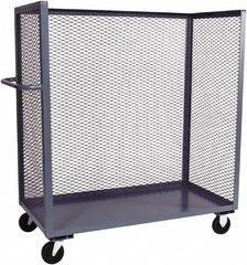 Jamco - 2,000 Lb Capacity, 1 Shelf, 3-Sided Steel Truck - 36" Long x 24" Wide x 57" High, 6" Diam Phenolic Resin Wheels - Caliber Tooling