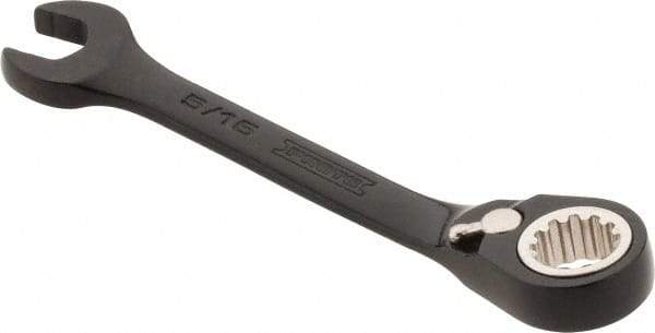 Proto - 5/16" 12 Point Offset Combination Wrench - 15° Offset Angle, 3-1/2" OAL, Steel, Black Chrome Finish - Caliber Tooling