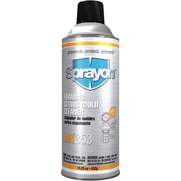 Sprayon - 15.25 Ounce Aerosol Can, White, Mold Cleaner - d-Limonene Composition - Caliber Tooling