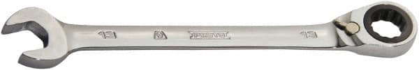 Proto - 19mm 12 Point Combination Wrench - 0° Offset Angle, 9-3/4" OAL, Steel, Chrome Finish - Caliber Tooling