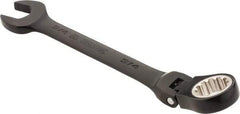 Proto - 3/4" 12 Point Flexhead Combination Wrench - 15° Offset Angle, 8" OAL, Steel, Black Chrome Finish - Caliber Tooling