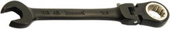 Proto - 16mm 12 Point Flexhead Combination Wrench - 15° Offset Angle, 7" OAL, Steel, Black Chrome Finish - Caliber Tooling