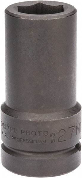 Proto - 1" Drive 27mm Deep Impact Socket - 6 Points, 4" OAL - Caliber Tooling