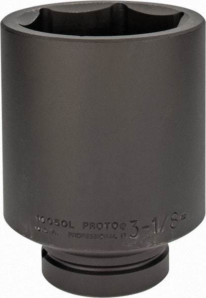 Proto - 1" Drive 3-1/8" Deep Impact Socket - 6 Points, 5-1/2" OAL - Caliber Tooling