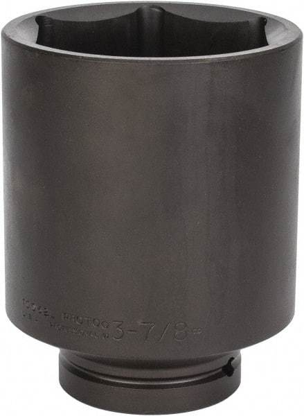 Proto - 1" Drive 3-7/8" Deep Impact Socket - 6 Points, 6-3/8" OAL - Caliber Tooling