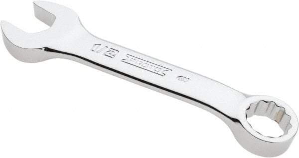 Proto - 1/2" 12 Point Offset Combination Wrench - 15° Offset Angle, 4-5/16" OAL, Steel, Chrome Finish - Caliber Tooling